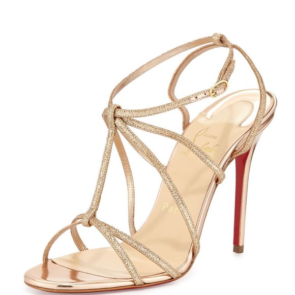 Louboutin 36.5 Gold New In Box - Picture 4 of 6